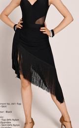 Udance Fringe Skirt Black