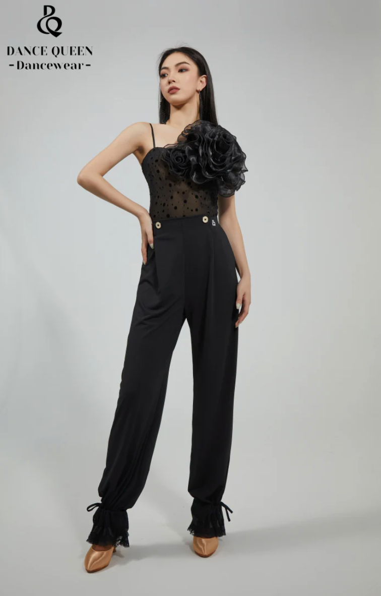 Ankle Strap Trousers with Lace