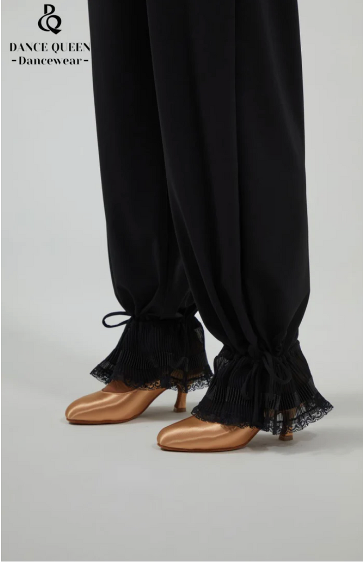 Ankle Strap Trousers with Lace