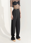 Black Ankle Strap Trousers