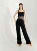 Black Ankle Strap Trousers