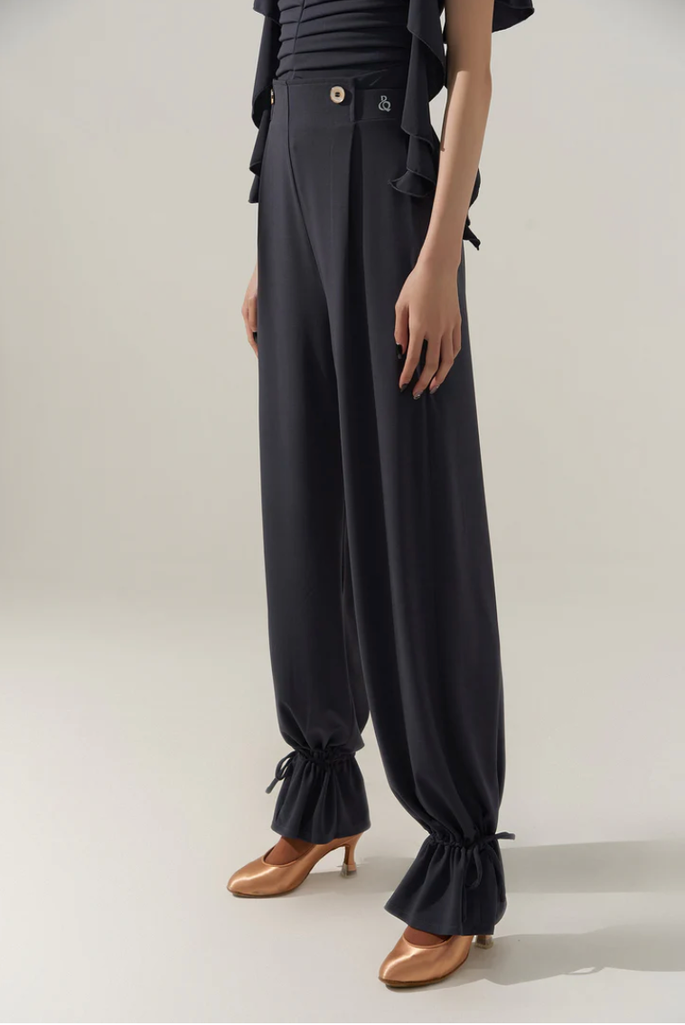 Black Ankle Strap Trousers