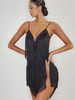 Oasis Fringe Dress Black