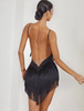 Oasis Fringe Dress Black