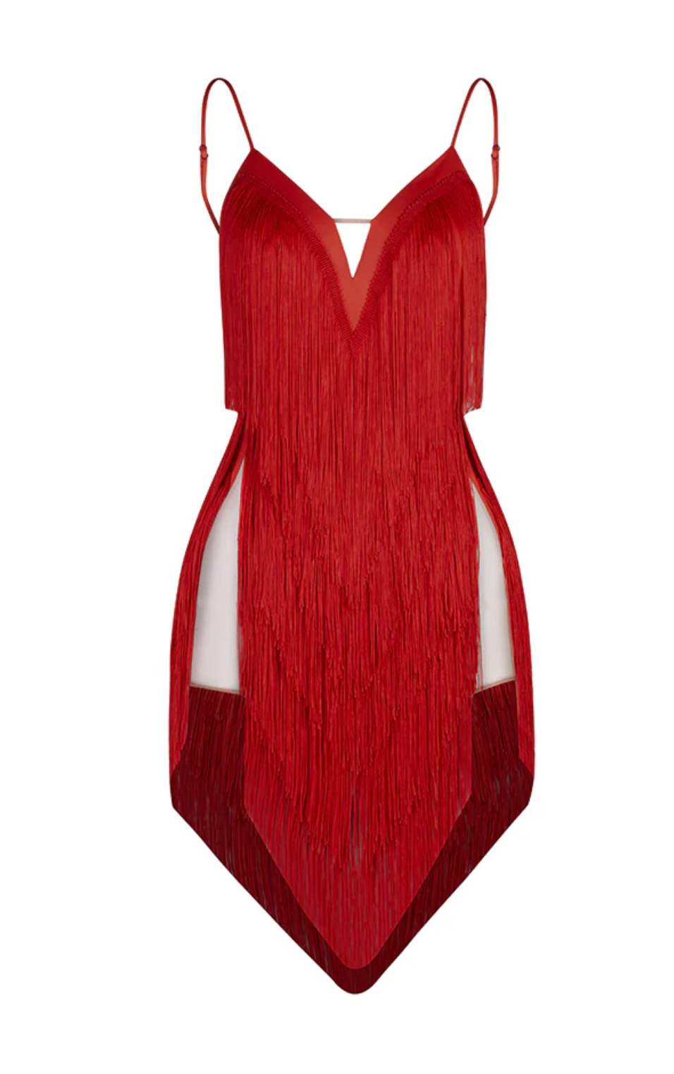 Oasis Dress Fringe Fiery Red