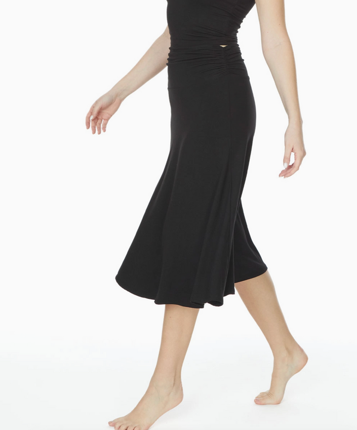 Bamboo Flared Midi Skirt