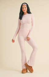Soft Knit Long Sleeve Tee Pink
