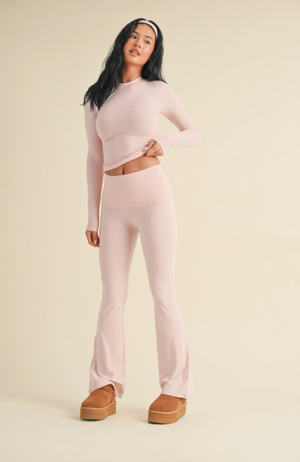 Soft Knit Long Sleeve Tee Pink