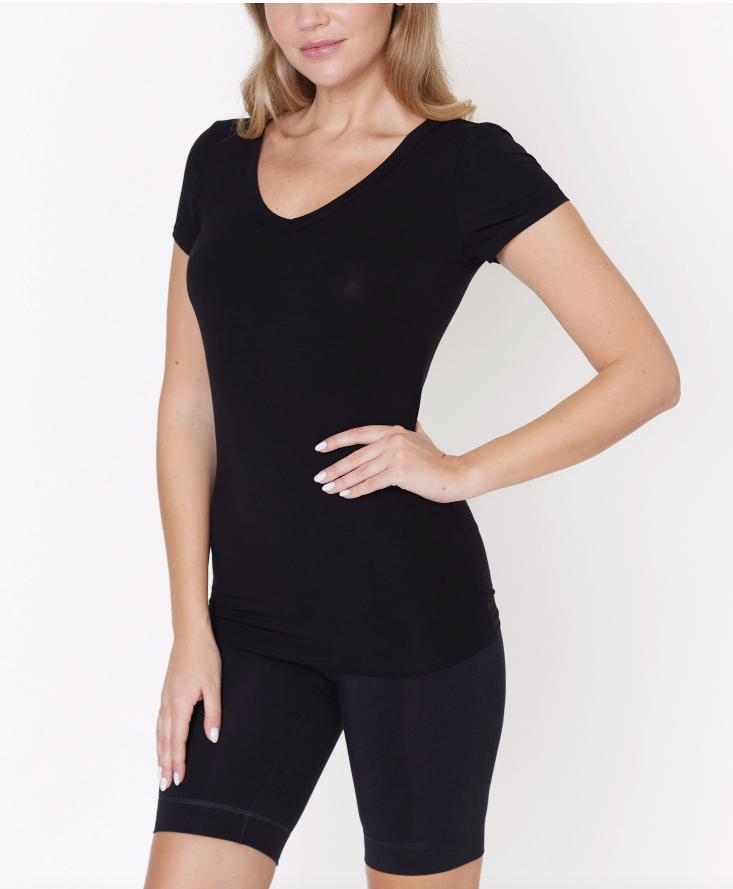 Bamboo V Neck Fitted Top