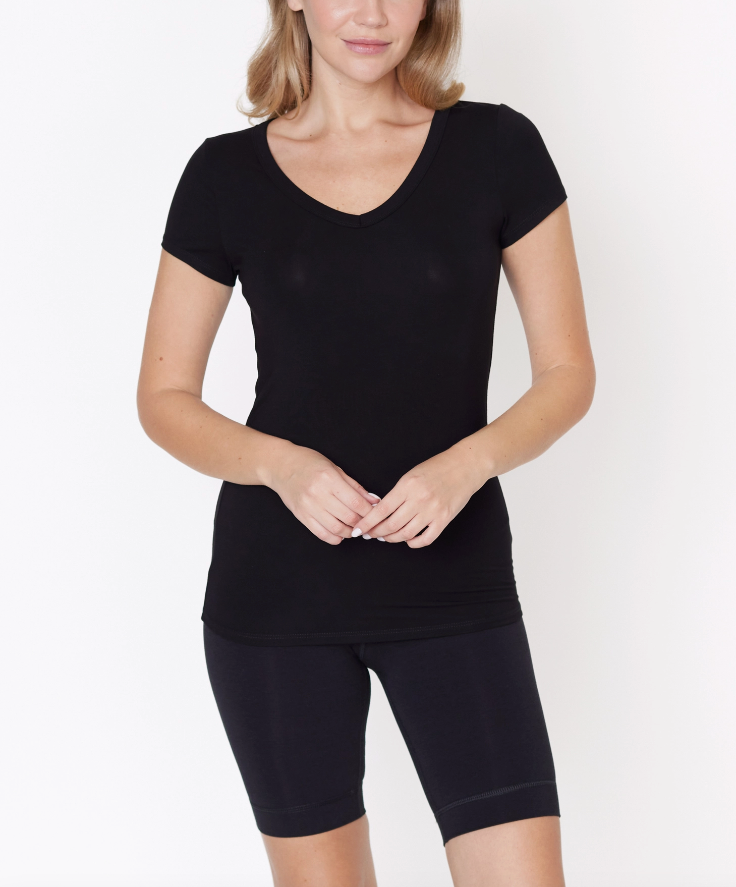 Bamboo V Neck Fitted Top