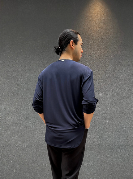 Navy Blue Loose Fit V Shirt