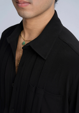 Pleated Collared Dress Shirt