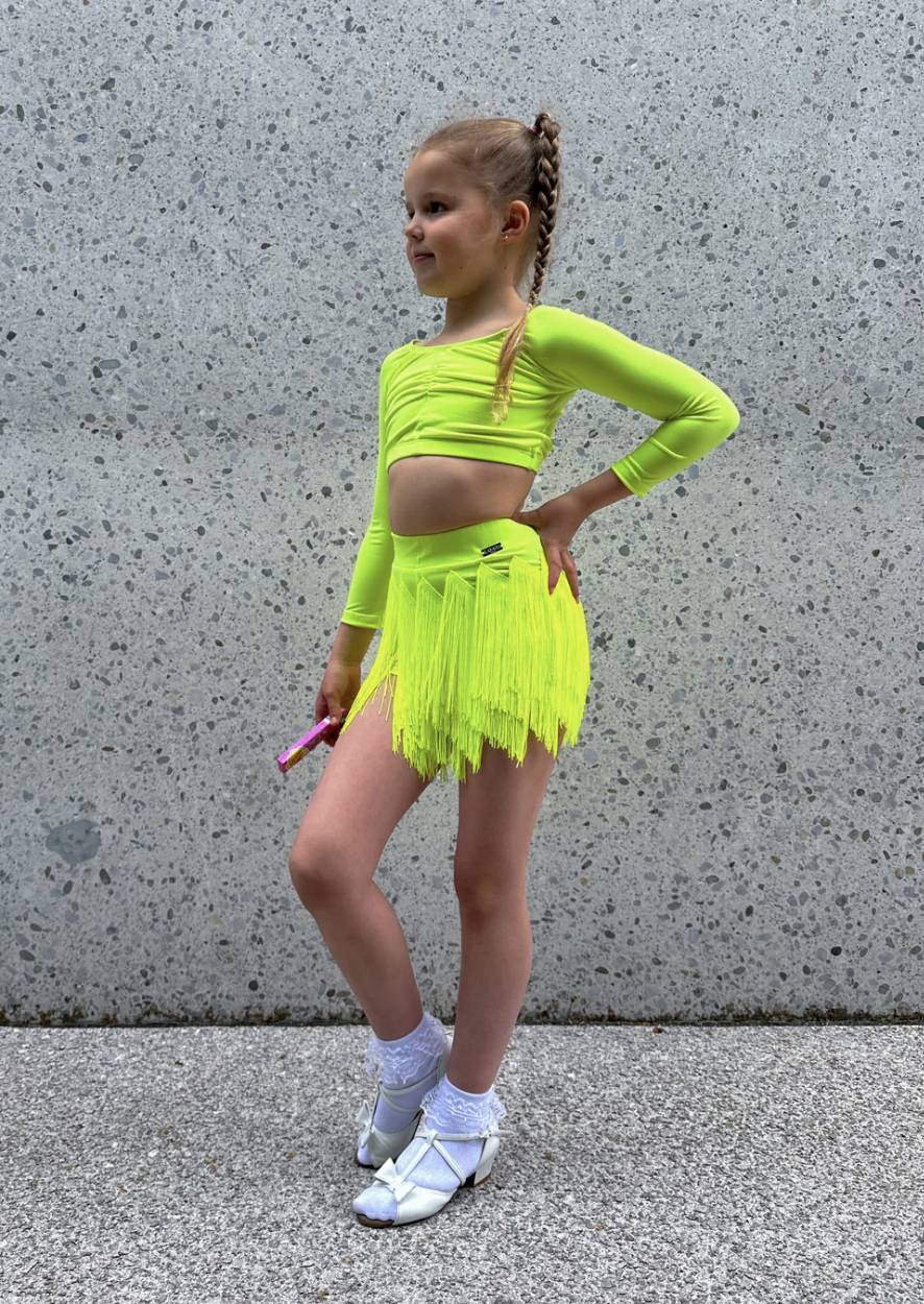 Neon Yellow Fringe Shorts