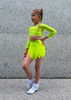 Neon Yellow Fringe Shorts