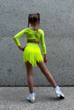 Neon Yellow Fringe Shorts