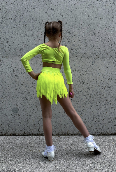 Neon Yellow Fringe Shorts