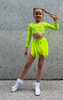 Neon Yellow Long Sleeve Crop Top