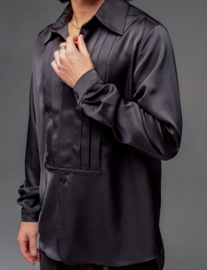 Satin Bib Shirt