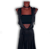 V Dress Black Crystal