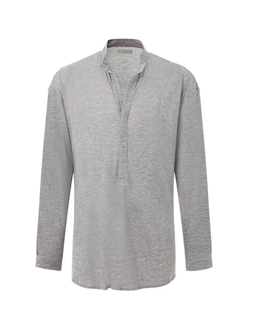 Classic Retro Men's Latin Practice Shirt- Grey