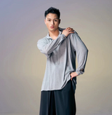 Classic Retro Men's Latin Practice Shirt- Grey