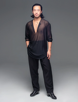Net Loose Fit V Shirt