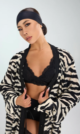 Black and White Zebra plaid cardigan