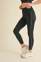 Piping Detail Crop Tank and Leggings Set