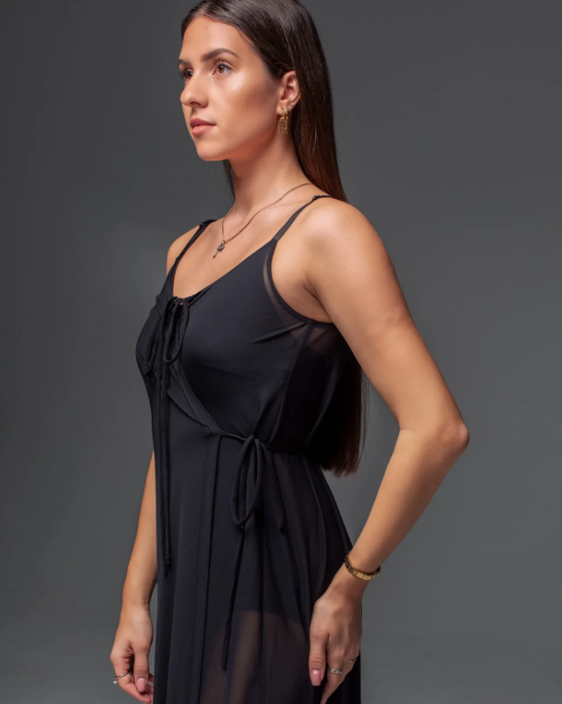 Net Wrap Dress