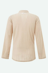Wave Textured Cream Button Up