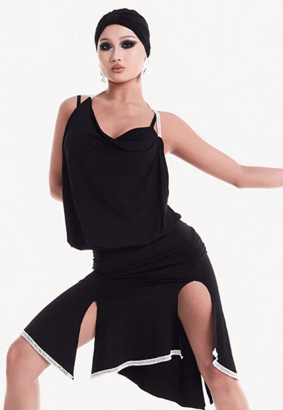 Black and White Halter Practice Dress