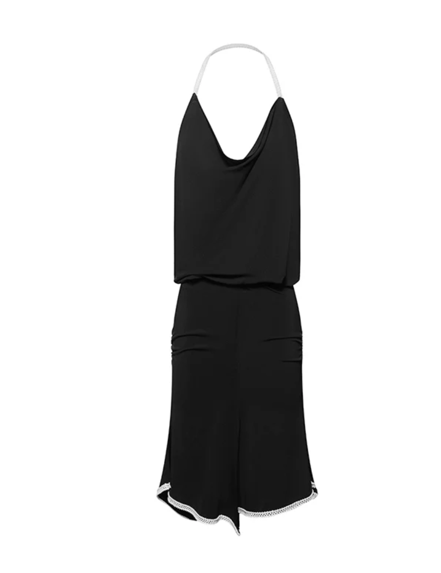 Black and White Halter Practice Dress