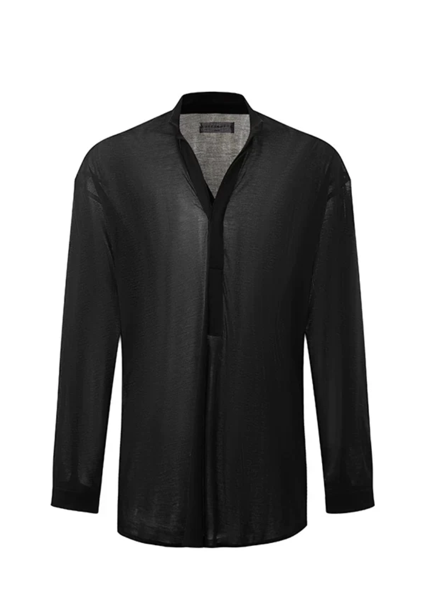 Classic Retro Men's Latin Practice Shirt- Black