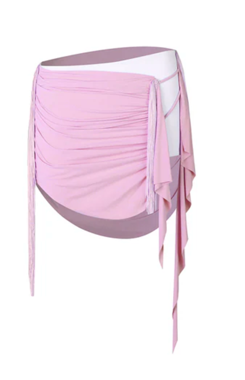 Gelata Fringe Skirt- Pink