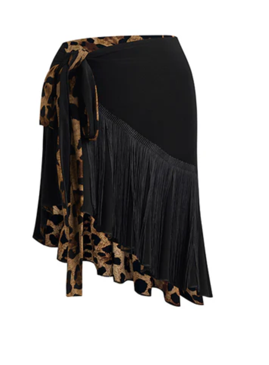 Kids DUO Skirt- Black/Leopard