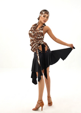 Amber Glazed Beaded Waist Tie Bustier Skirt