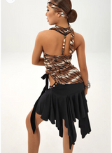 Amber Glazed Beaded Waist Tie Bustier Skirt