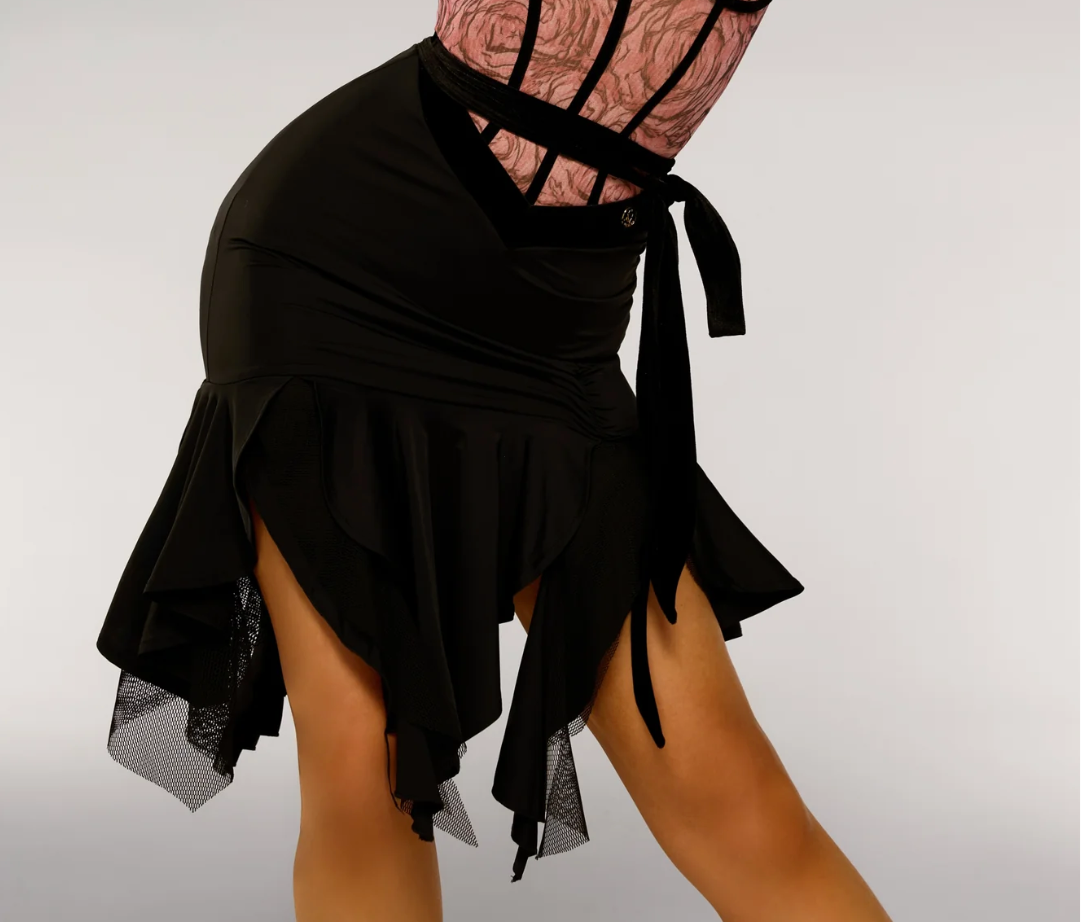 Velvet Waist-Tied Irregular Skirt
