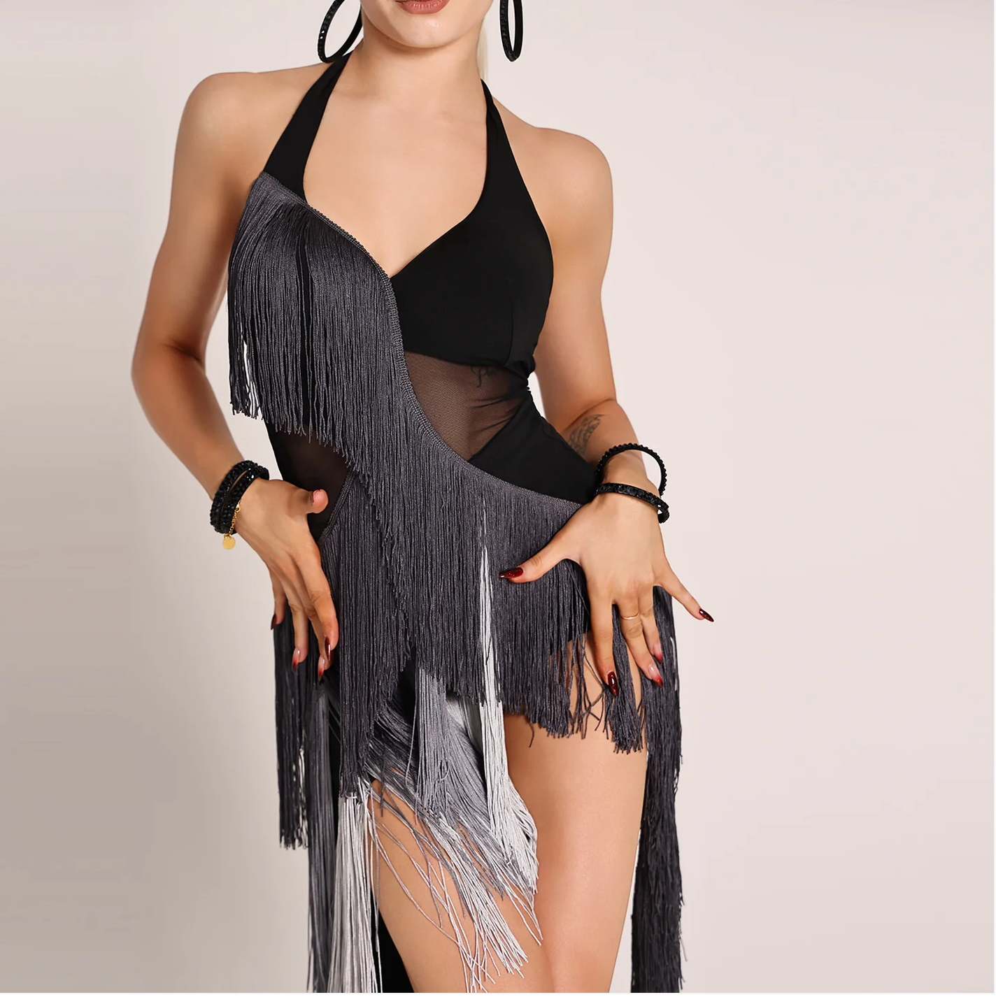 Fringe Halter Statement Dress