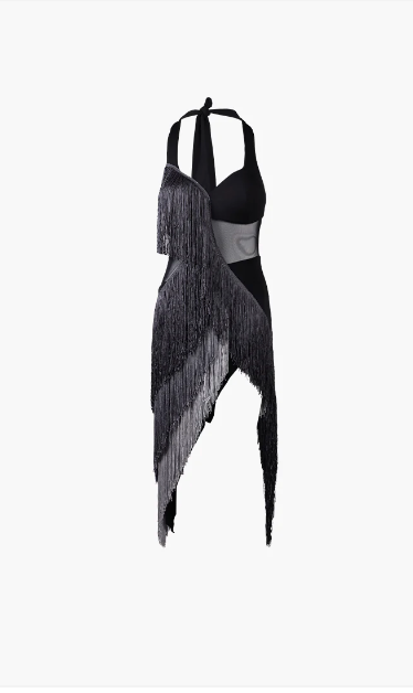 Fringe Halter Statement Dress