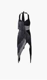 Fringe Halter Statement Dress