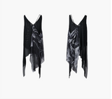 Ink-Wash Sheer Panel Dress