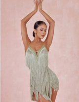 Oasis Fringe Dress Avocado Green