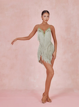 Oasis Fringe Dress Avocado Green