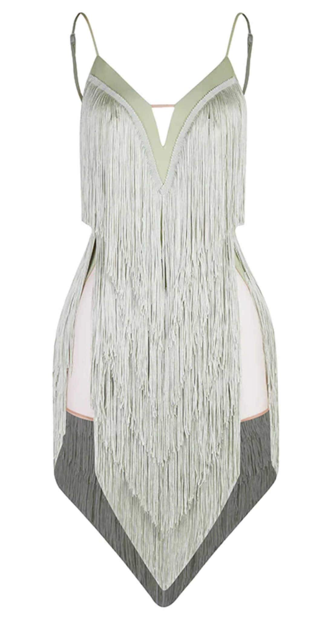 Oasis Fringe Dress Avocado Green