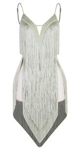 Oasis Fringe Dress Avocado Green