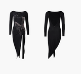 Swirl Strike Black Dress