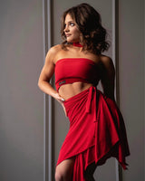 Cherry Red Wrap Skirt