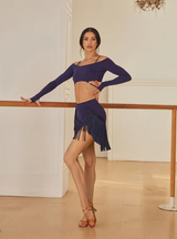 Core Fringe Skirt- Navy