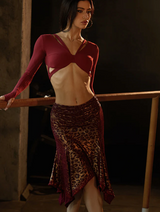 Glint Skirt- Red Leopard